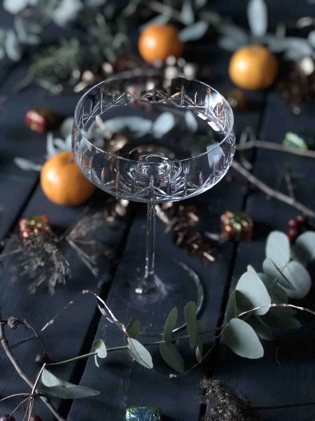 copa champagne navidad mesa decoración