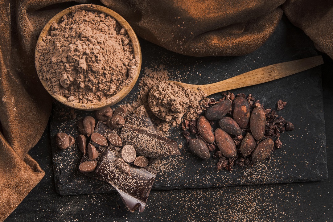 Chocolate cacao polvo barra postre ingrediente cuchara