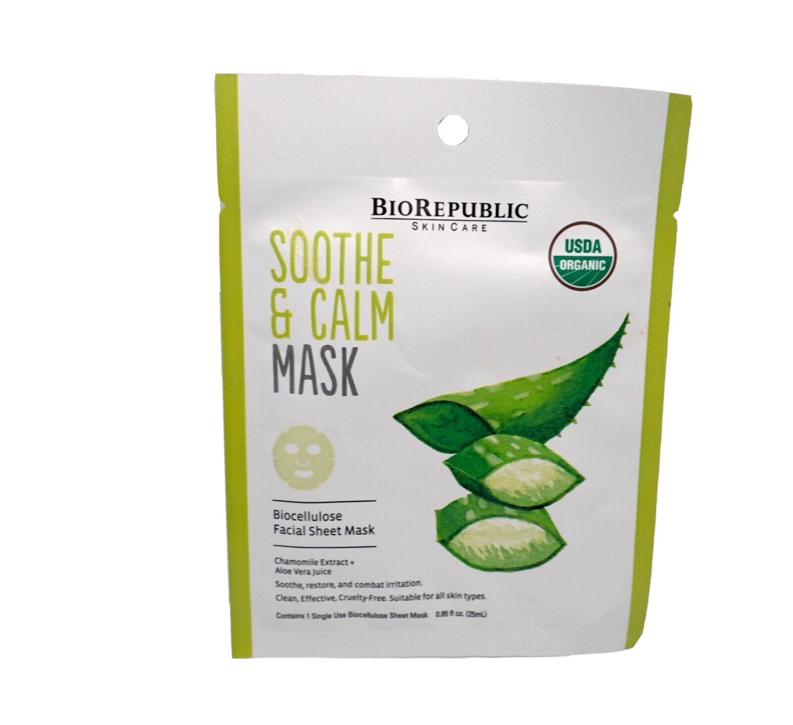 Soothe and Calm Organic Facial Sheet Mask BioRepublic