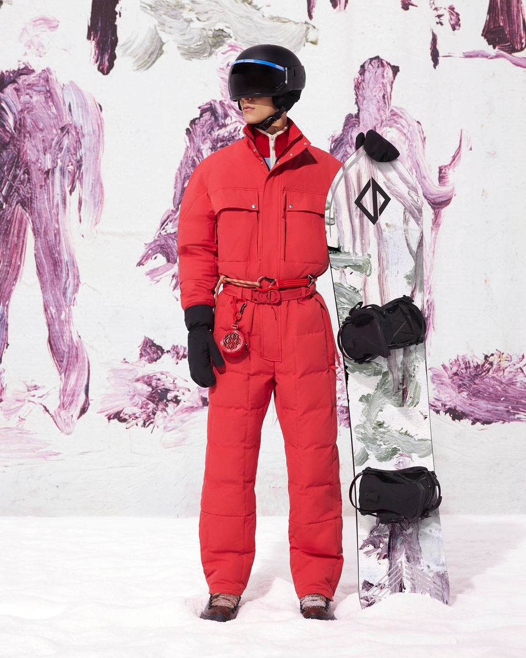 dior traje esquí snowboard rojo mono