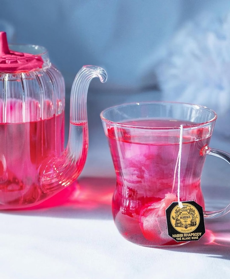 té infusión rosa taza jarra tetera Mariage Frères