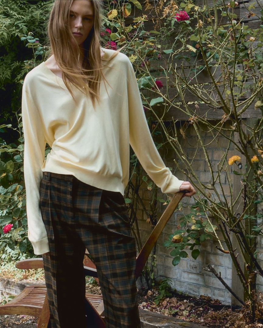 pantalon cuadros Mango sueter